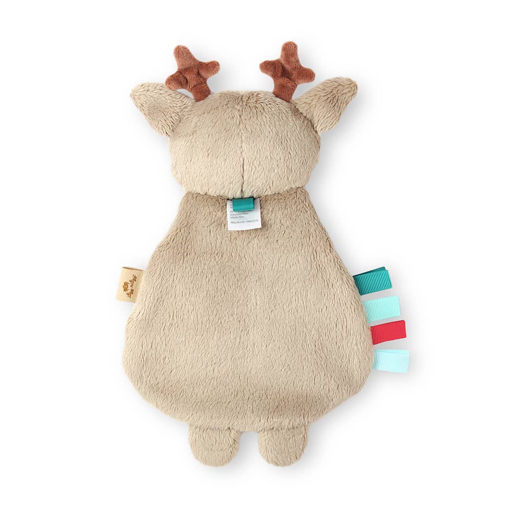 Itzy Ritzy reindeer sensory lovey with teether, back view