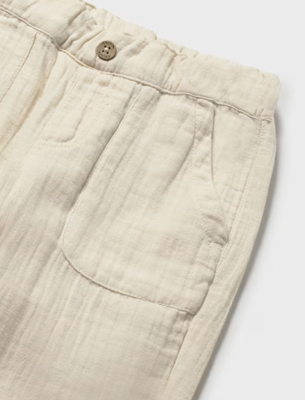 1521 Toddler Boy Eco Cotton Muslin Pants - Hemp