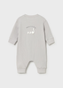 1726 Mayoral Baby UNISEX Long Onesie Without Footie - Light Grey, Textured Geese
