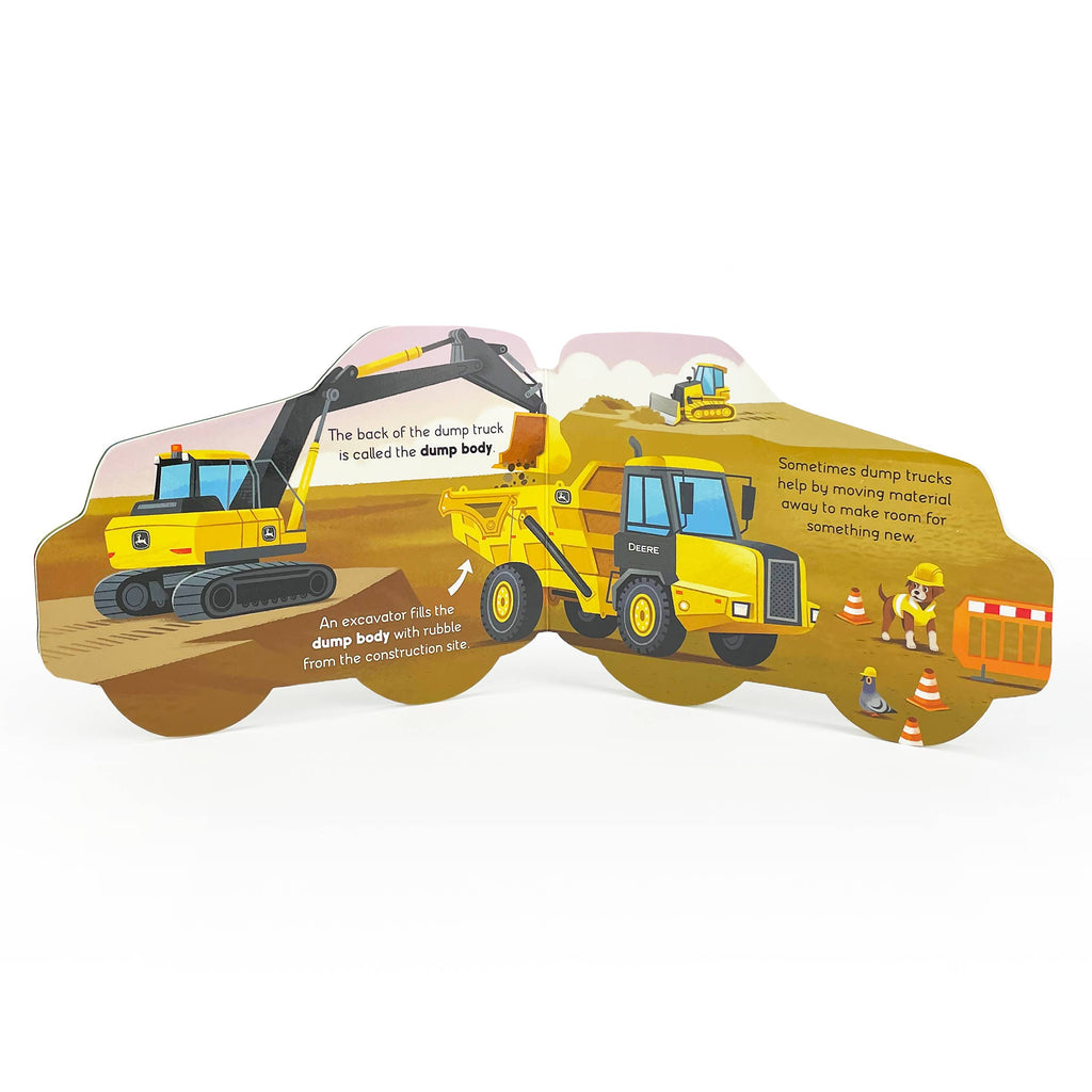 John Deere Kids How Dump Trucks Work board book, inside pages
