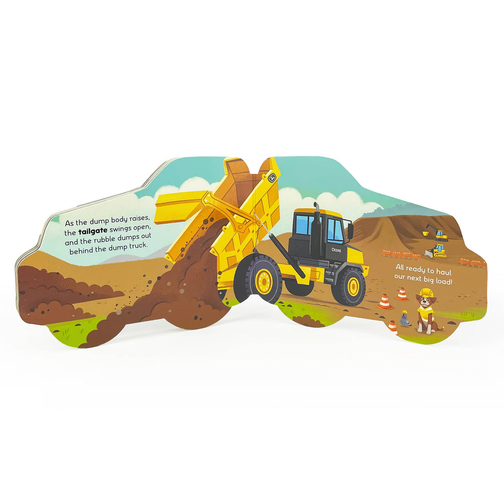 John Deere Kids How Dump Trucks Work board book, inside pages