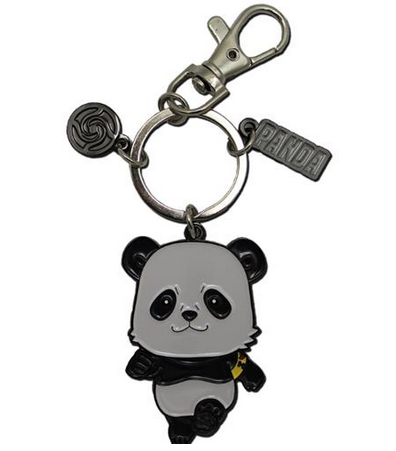 Jujutsu Kaisen Panda metal 3 charm keychain, front view
