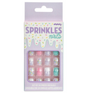 Kids press-on nail set, sprinkles, in package