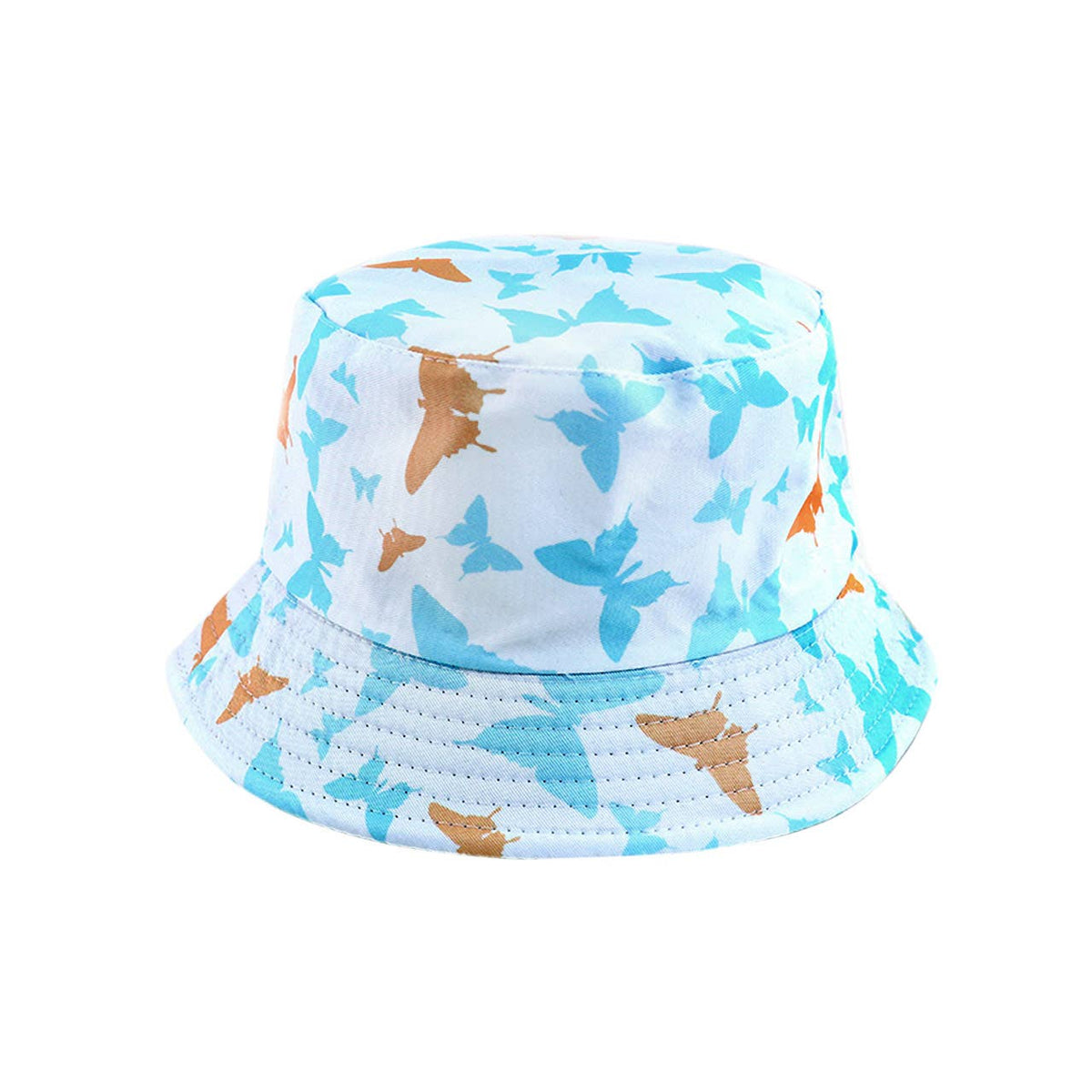 Kids sunglasses, case, bucket hat and beach bag set, blue butterfly, bucket hat