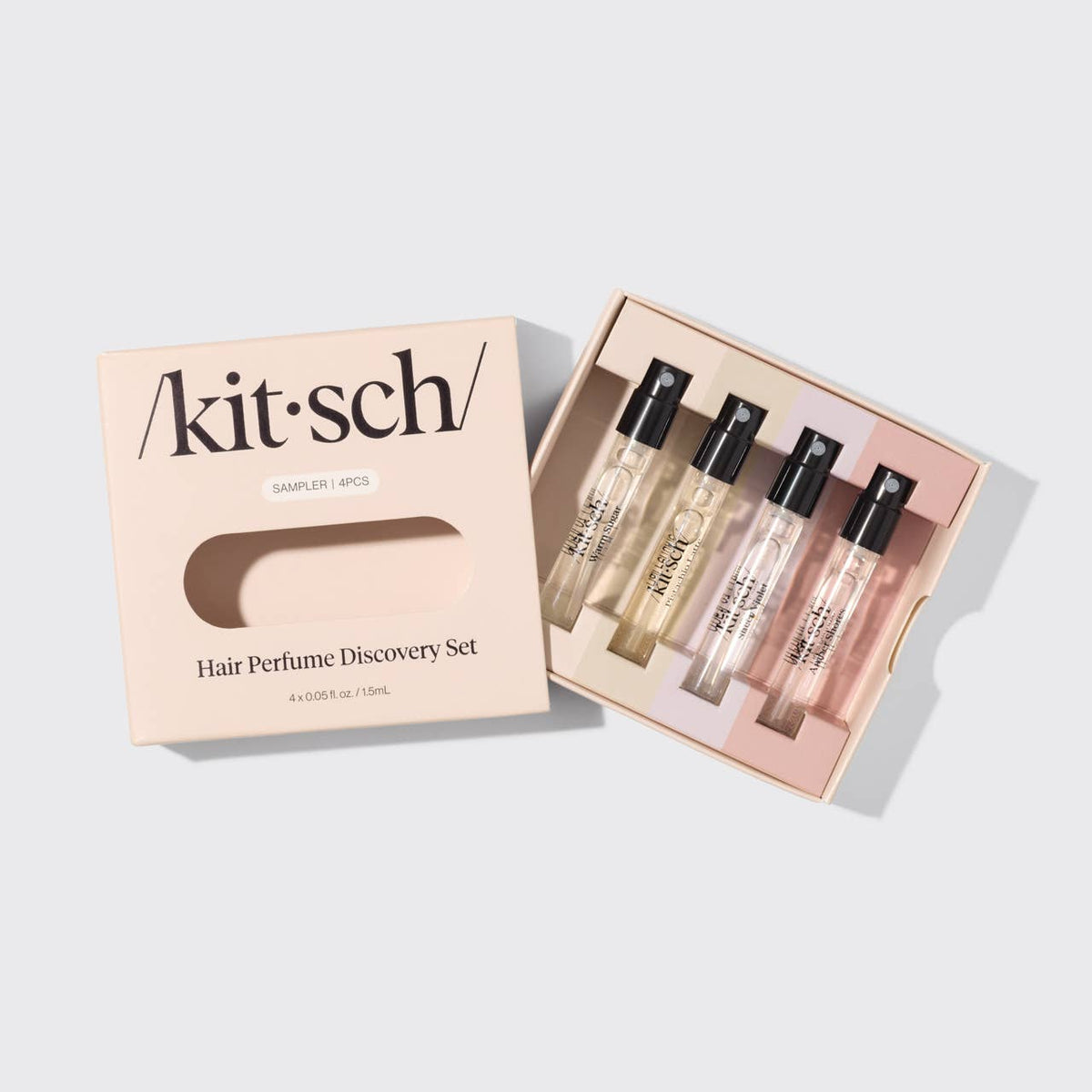 Kitsch hair perfume discovery set, box, side view