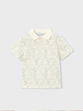 3104 Mini Boy S/S Printed Polo Shirt - Cream Green Scooters
