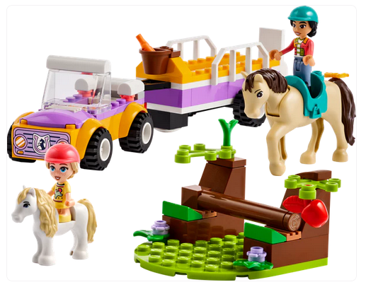 LEGO Friends 42634 Horse and Pony Trailer, riding scene with obstacle