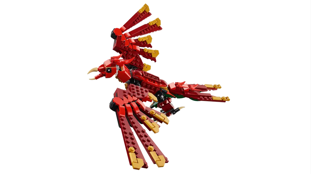 LEGO Creator 3-in-1 Medieval Dragon 31161, phoenix build, flying