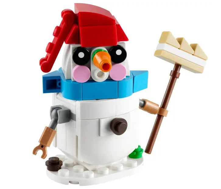 LEGO Creator mini snowman kit, built snowman