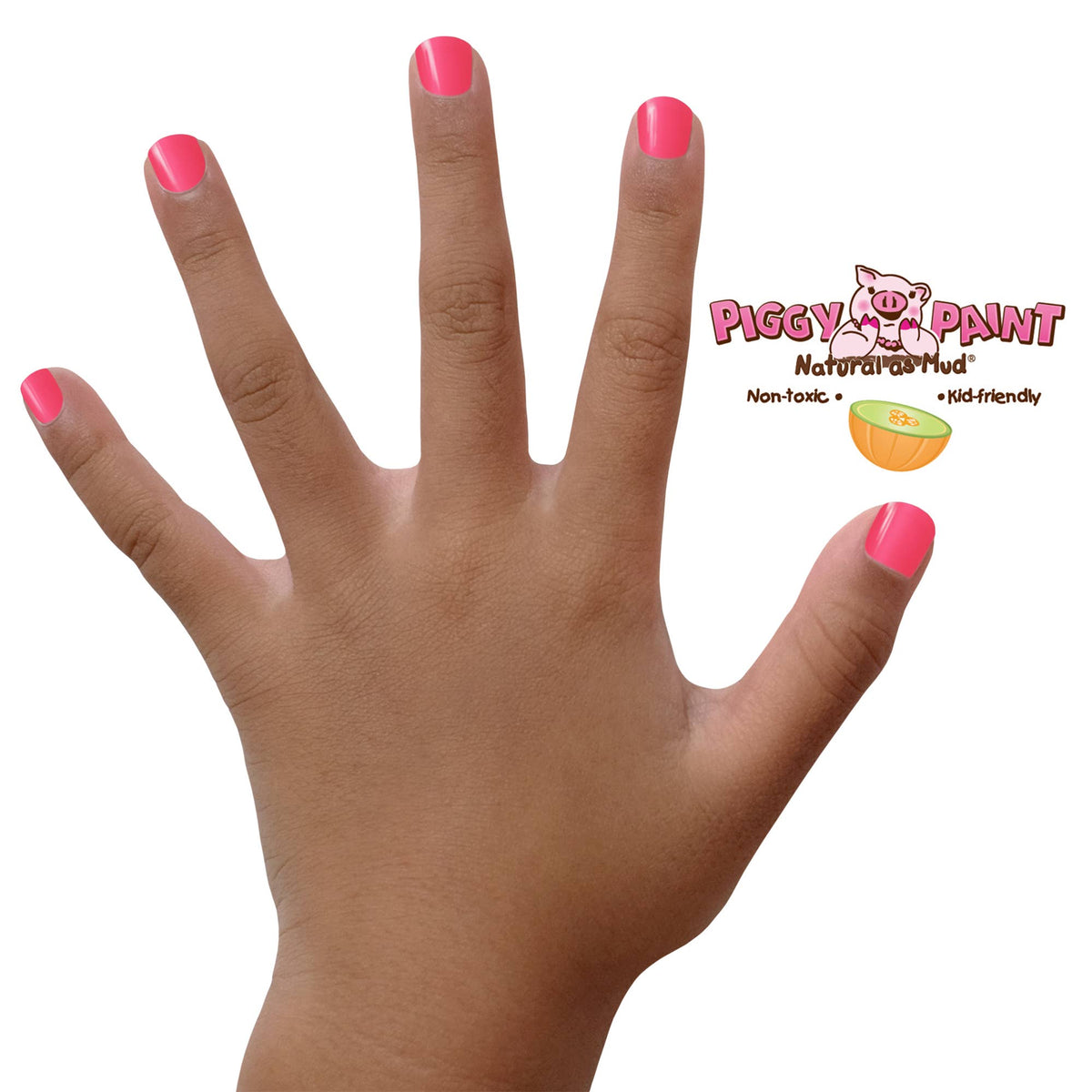 Piggy Paint Magical Melon scented mini nail polish, painted nails