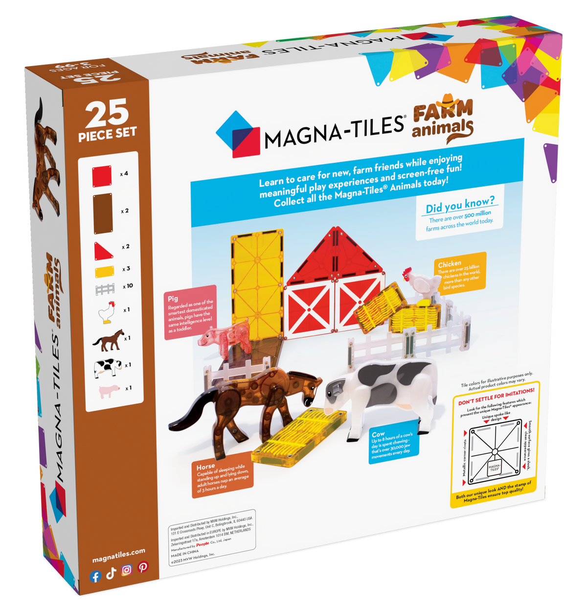 Magna-Tiles Farm Animals 25 piece set, building