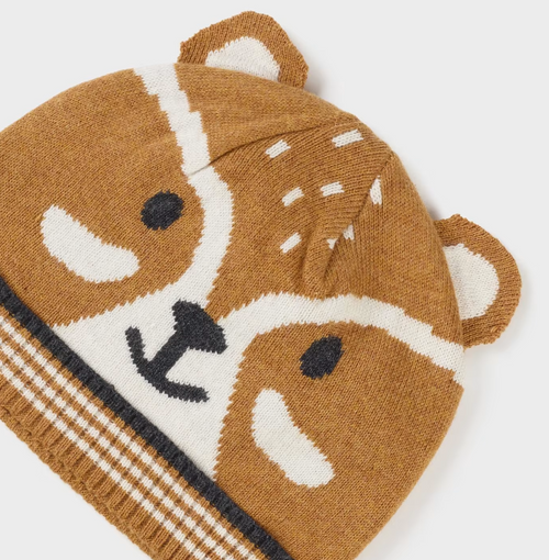 Mayoral toddler knit beanie with ears, fox, view 2
