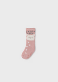 Mayoral baby hedgehog socks, blush, front view