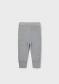 Mayoral girls knit leggings, steel, front view