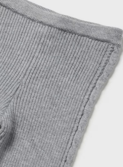 Mayoral girls knit leggings, steel, view 2