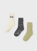 Mayoral boys 3-piece sock set, pencil, front view