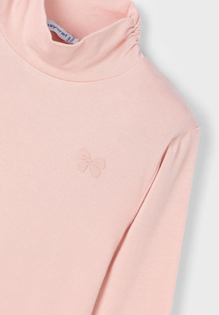 Mayoral girls soft viscose essential turtleneck, cake pink, view 3