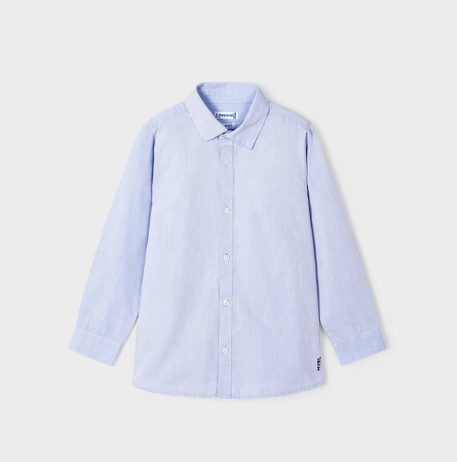 Mayoral boys button-up dress shirt, light blue, view 2