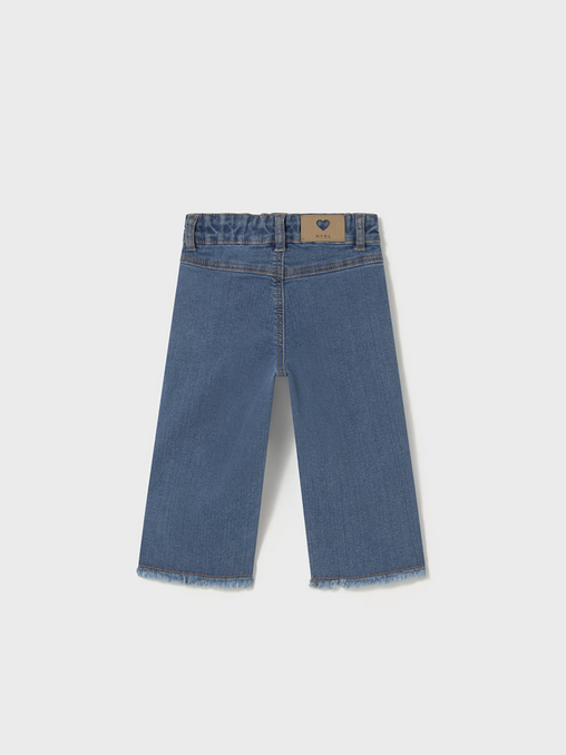 Mayoral baby flared front seam jeans, medium wash, view 2