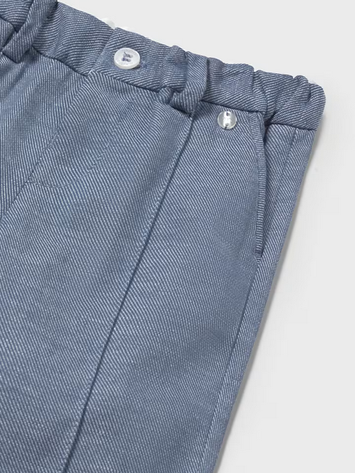Mayoral baby dressy linen pants, blue, view 3