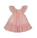 Mayoral baby girl soft tulle overlay dress, sakura pink, front view