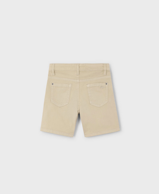 Mayoral boys basic 5-pocket twill shorts, almond, view 2