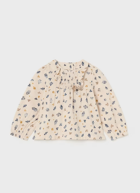 Mayoral baby gauze blouse, chickpea, front view