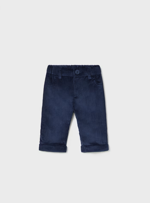 Mayoral baby boy corduroy trousers, blueberry, front view