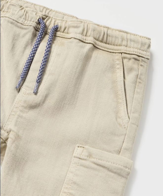 Mayoral toddler boy drawstring jogger top cargo pants, stone tan, view 3