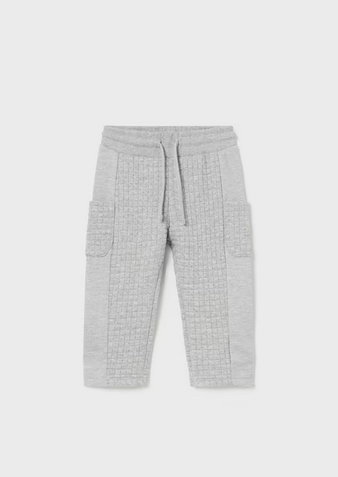 Mayoral baby knit pants, bright ash, front view