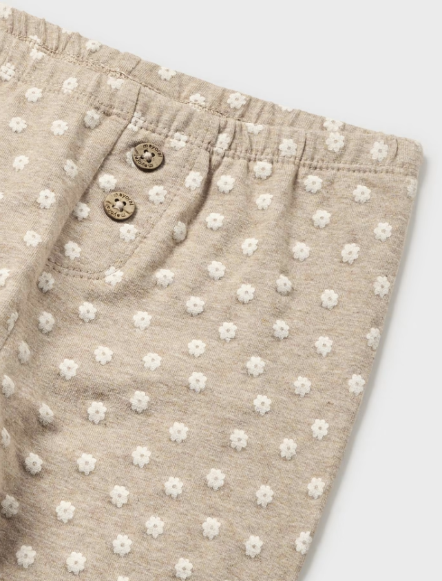 Mayoral baby girl 2 piece legging set, hazelnut/grey, view 4