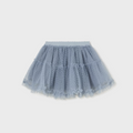 Mayoral toddler girl textured tulle skirt, bluebell, front view