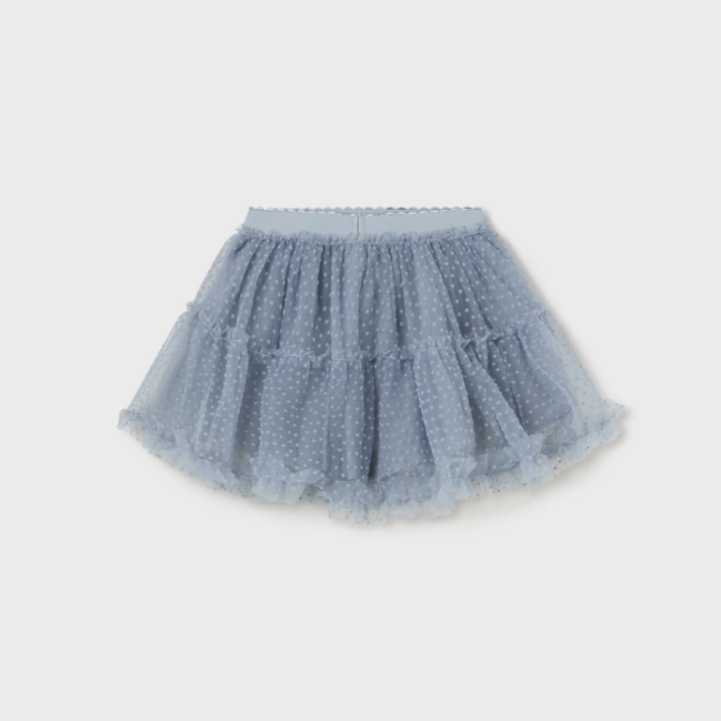 Mayoral toddler girl textured tulle skirt, bluebell, view 2