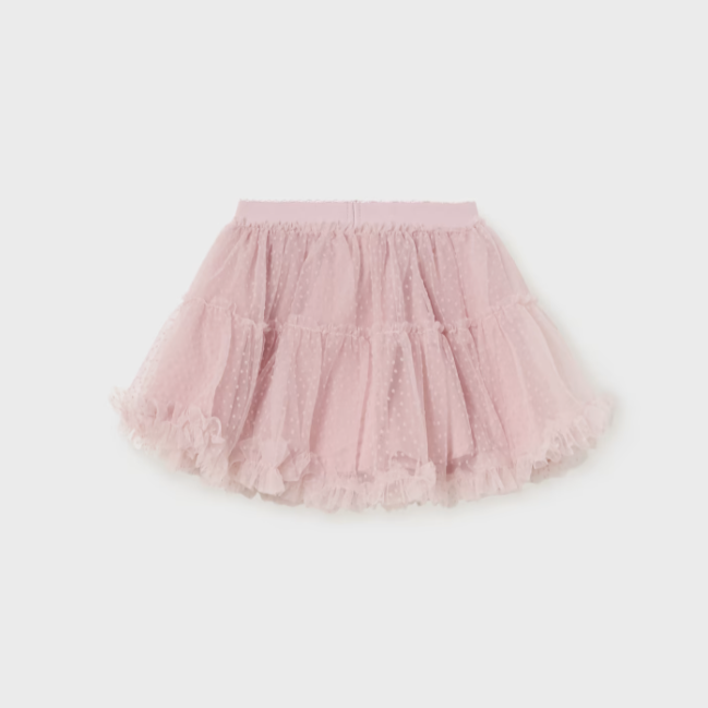 Mayoral toddler girl textured tulle skirt, rose pink, view 3