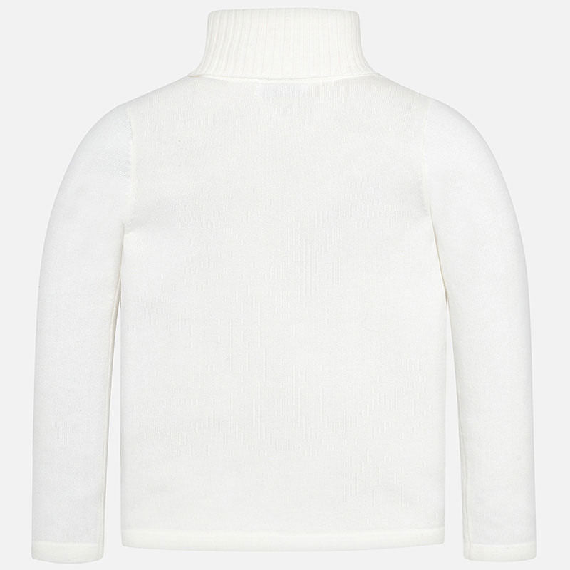 mayoral 313 classy soft white/ivory basic knit turtleneck