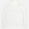 mayoral 313 soft white/ivory basic knit turtleneck with high neck collar