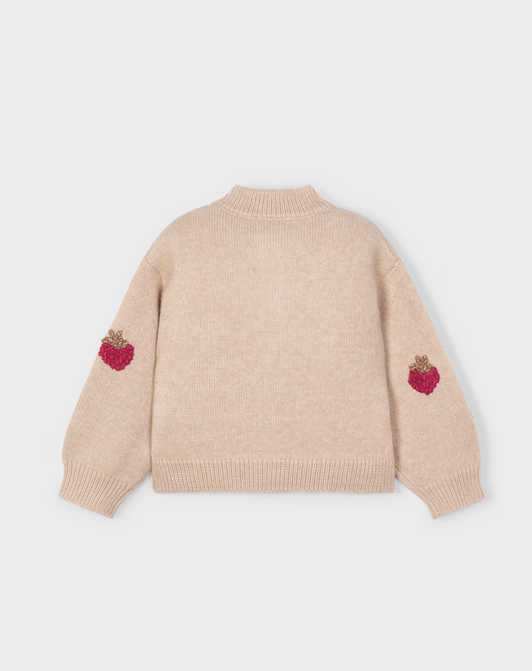 Mayoral girls fantasy knit cardigan sweater, le marais strawberries, view 2