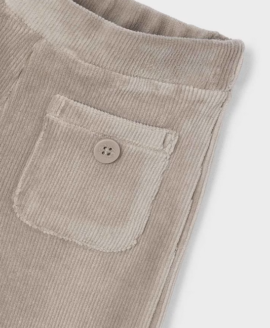 Mayoral girls wide leg soft velour corduroy pants, mole tan, view 3