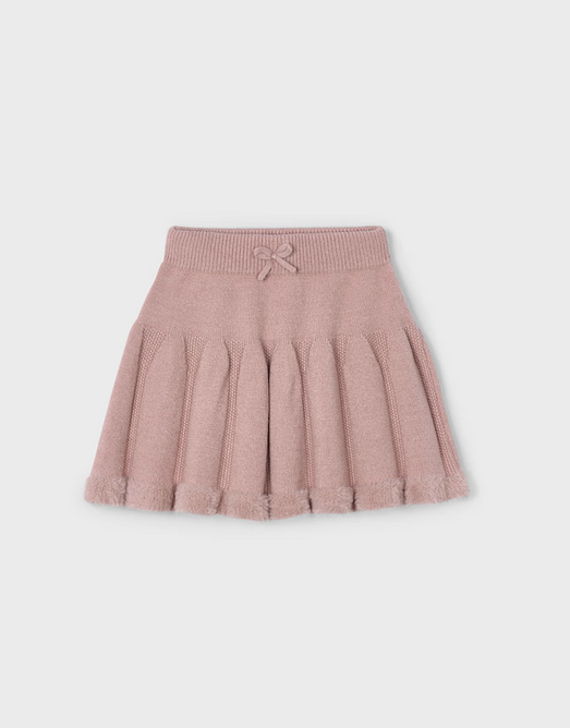 Mayoral girls knit skirt, makeup blush pink, front view