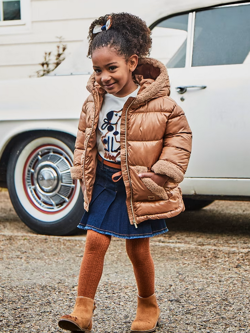 Mayoral girls denim skirt with belt, dark, view 2