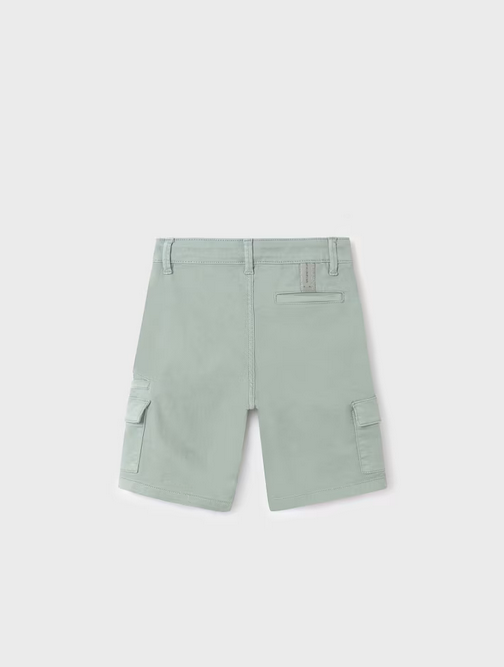 Mayoral tween boys cargo shorts, mineral green, view 2