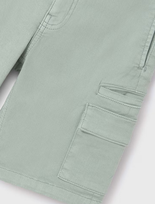 Mayoral tween boys cargo shorts, mineral green, view 3