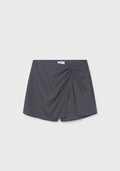 Mayoral girls linen skort, coal, front view