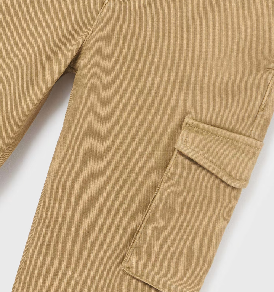 Mayoral tween boys slim cargo pants, walnut, view 3