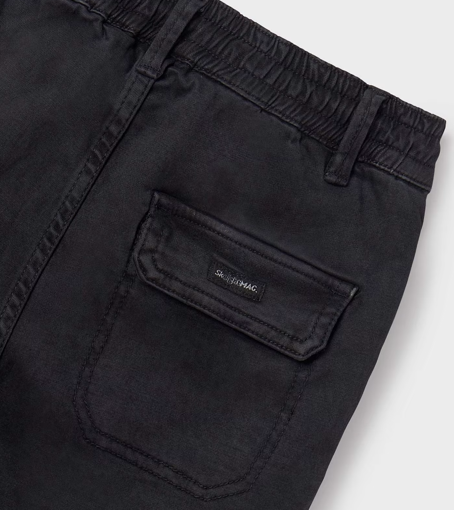 Mayoral tween boys jogger bottom relaxed cargo pants, black, view 3