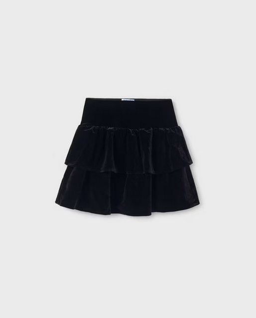 Mayoral tween girls velvet skirt, black, view 2