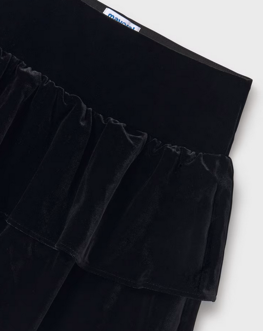 Mayoral tween girls velvet skirt, black, view 3