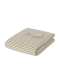 Mayoral 9144 baby unisex green striped embroidered farm faux fur lined blanket - folded