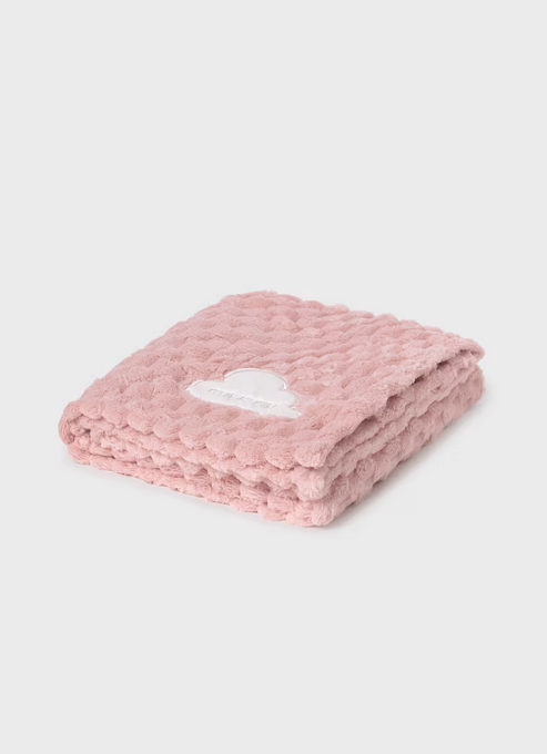 Mayoral cloud plush blanket, baby rose, front view