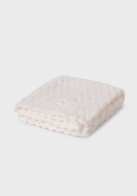 Mayoral cloud plush blanket, off-white, front view